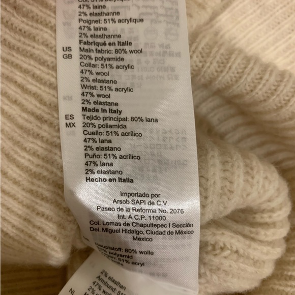 Sandro | Mike Ruffle-Trimmed Wool-Blend Sweater | Cream | Size 1 (US S) - Picture 9 of 10